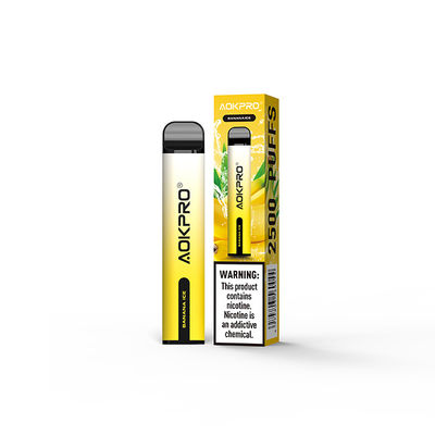 Il sapore 850mAh Mesh Coil Disposable 2500 del ghiaccio della banana soffia Vape 2% Nic Salt