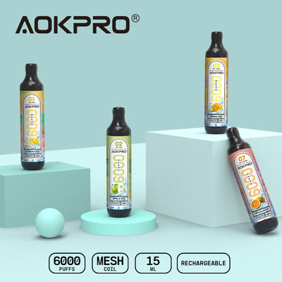 carro armato eliminabile ricaricabile 15ml Ejuice visibile di Sotto-ohm di Vape di 6000 soffi 600mAh