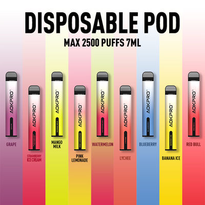 850mah 2500 soffia Vape eliminabile Pen Nicotine 2% 3% 5%