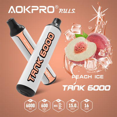 soffio elettronico eliminabile della penna 50mg 6000 di Vape del ghiaccio della pesca 15ml