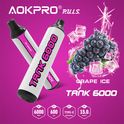 Il ghiaccio Vape eliminabile dell'uva del nicotina 20mg rinchiude 6000 il soffio TYPE-C che ricarica
