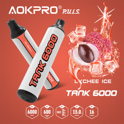 carico eliminabile della penna 15ML USB-C di Vape del ghiaccio del litchi dei soffi 1.2ohm 6000