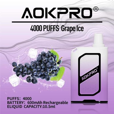 10.5ml ha precompilato colatura eliminabile di Vape del soffio della sigaretta 4000 del ghiaccio E dell'uva l'anti