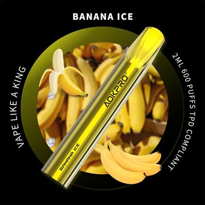 Il ghiaccio della banana inala i soffi eliminabili attivati del dispositivo 600 del baccello di Vape
