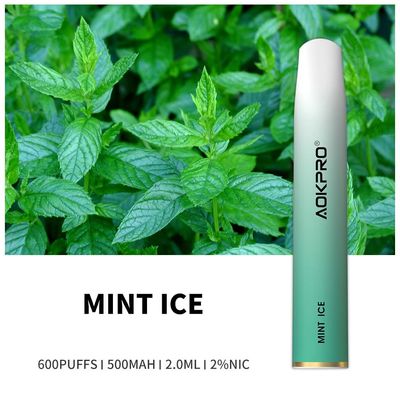 Il ghiaccio TPD Vape 600 della menta soffia dispositivi eliminabili del sale del nicotina di 2ml 2%