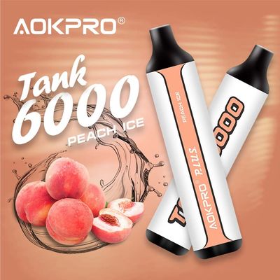 Sigaretta eliminabile del ghiaccio E della pesca di Vape 15ml del soffio di acciaio inossidabile 6000